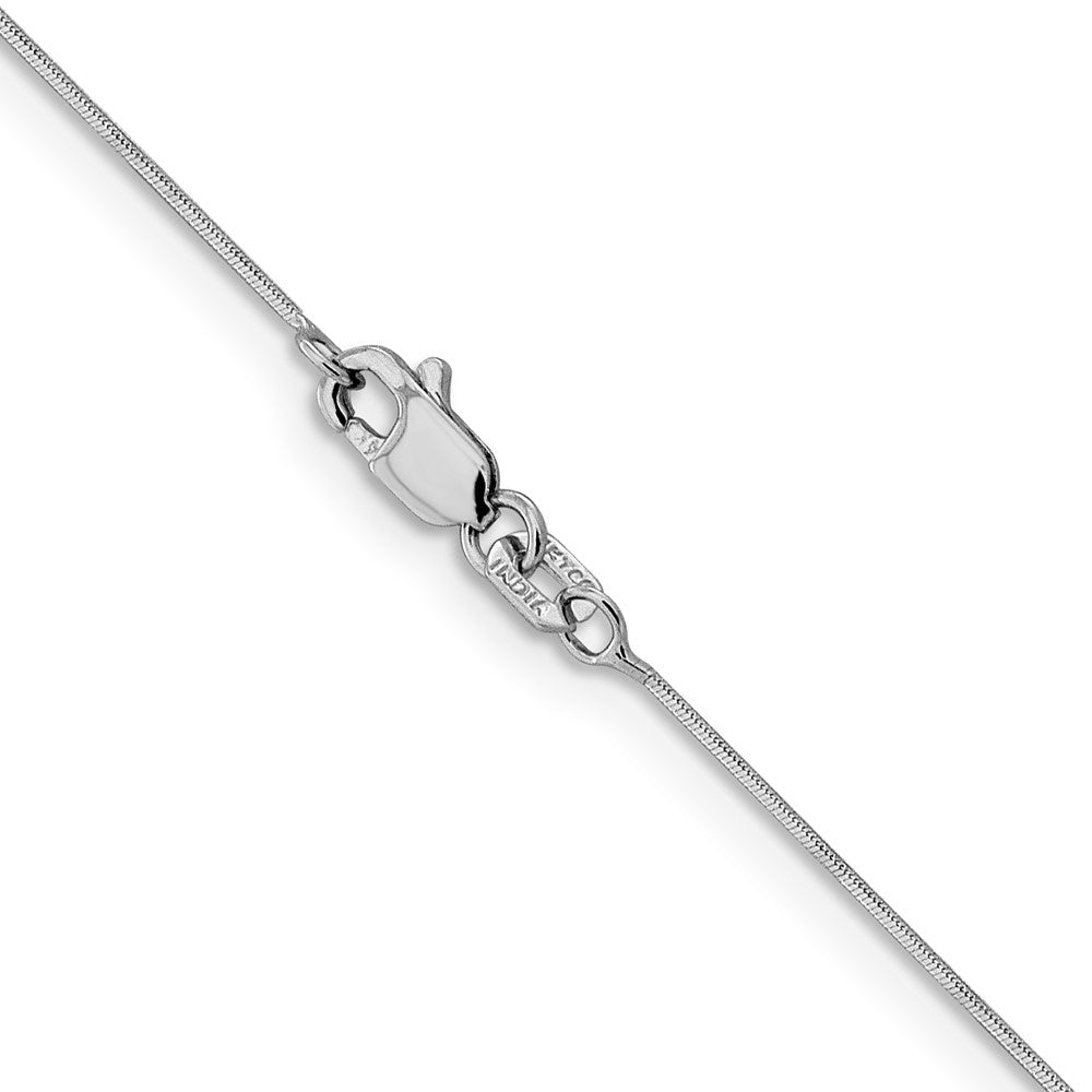 14K White Gold 18 inch .5mm Octagonal Snake with Lobster Clasp Chain