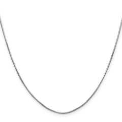 14K White Gold 24 inch .8mm Octagonal Snake with Lobster Clasp Chain