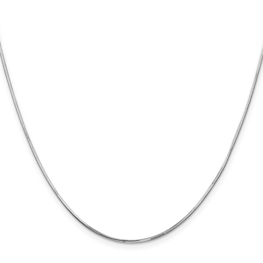 14K White Gold 18 inch .9mm Octagonal Snake with Lobster Clasp Chain