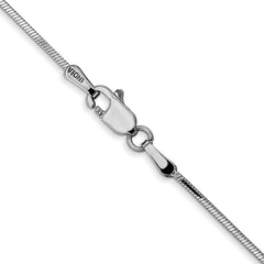 14K White Gold 18 inch .9mm Octagonal Snake with Lobster Clasp Chain