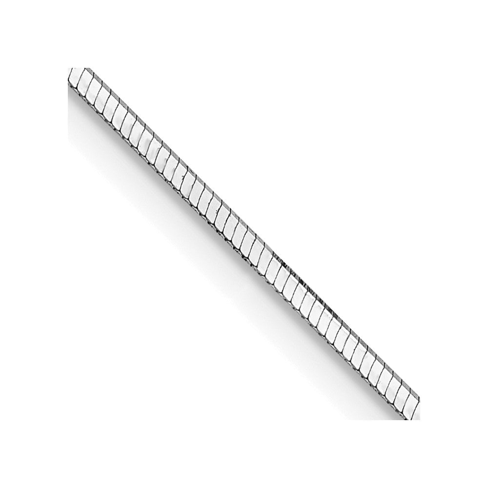 14K White Gold 24 inch 1mm Octagonal Snake with Lobster Clasp Chain