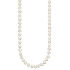 14k 5-6mm White Near-Round Freshwater Cultured Pearl 16 inch Necklace