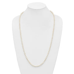 14k 5-6mm White Near-Round Freshwater Cultured Pearl 28 inch Necklace