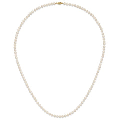 14k 5-6mm White Near-Round Freshwater Cultured Pearl 28 inch Necklace
