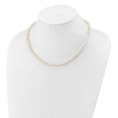 14k White Gold 5-6mm White Near Round Freshwater Cultured Pearl 16 inch Necklace