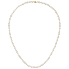14k 6-7mm White Near-Round Freshwater Cultured Pearl 28 inch Necklace