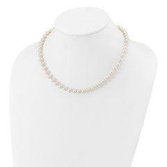 14k White Gold 6-7mm White Near Round Freshwater Cultured Pearl 16 inch Necklace