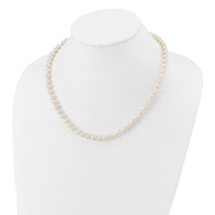 14k White Gold 6-7mm White Near Round Freshwater Cultured Pearl 18 inch Necklace