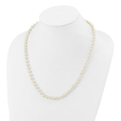 14k White Gold 6-7mm White Near Round Freshwater Cultured Pearl 20 inch Necklace