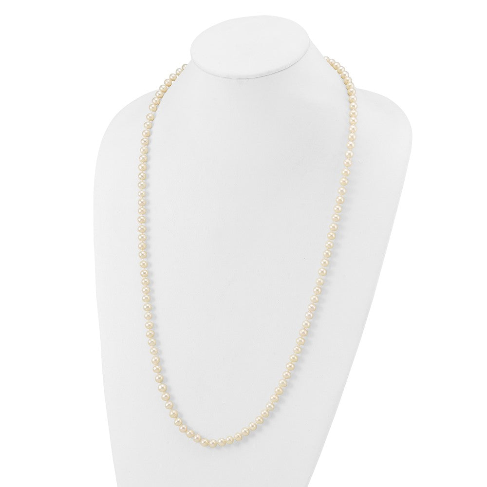 14k White Gold 6-7mm White Near Round Freshwater Cultured Pearl 28 inch Necklace