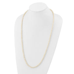 14k White Gold 6-7mm White Near Round Freshwater Cultured Pearl 28 inch Necklace