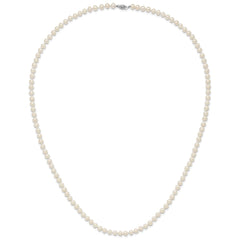 14k White Gold 6-7mm White Near Round Freshwater Cultured Pearl 28 inch Necklace