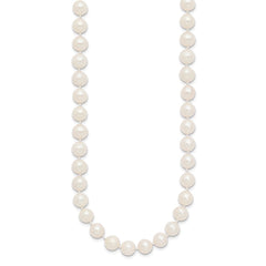 14k 7-8mm White Near-Round Freshwater Cultured Pearl 24 inch Necklace