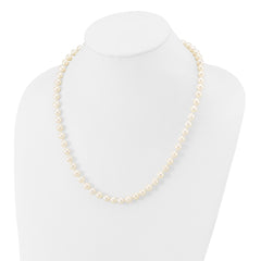 14k 7-8mm White Near-Round Freshwater Cultured Pearl 20 inch Necklace
