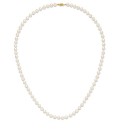 14k 7-8mm White Near-Round Freshwater Cultured Pearl 24 inch Necklace