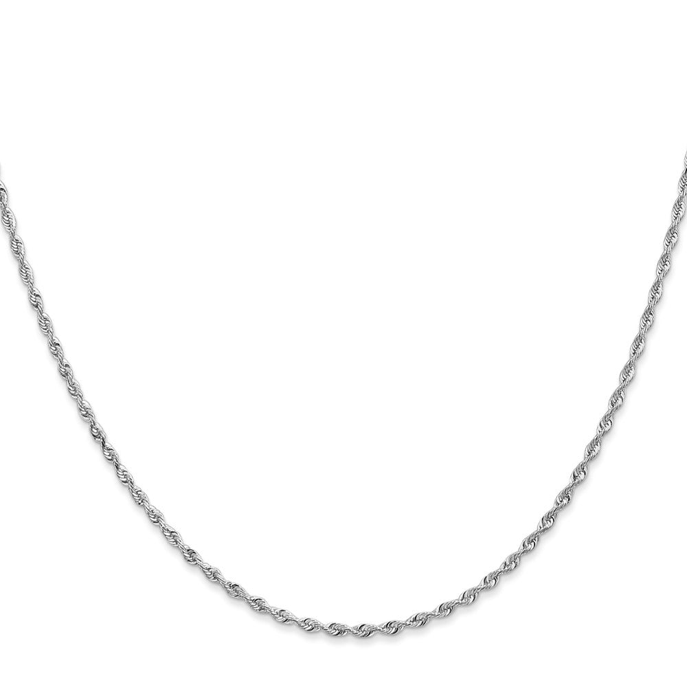14K White Gold 16 Inch 1.85mm Diamond-cut Quadruple Rope Lobster Clasp Chain