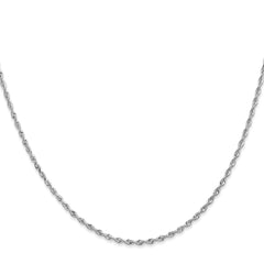 14K White Gold 16 Inch 1.85mm Diamond-cut Quadruple Rope Lobster Clasp Chain