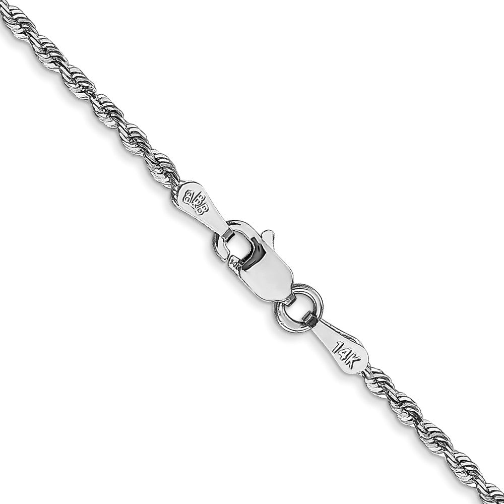 14K White Gold 16 Inch 1.85mm Diamond-cut Quadruple Rope Lobster Clasp Chain