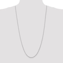 14K White Gold 30 Inch 2.25mm Diamond-cut Quadruple Rope Lobster Clasp Chain