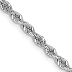 14K White Gold 18 Inch 2.75mm Diamond-cut Quadruple Rope Lobster Clasp Chain