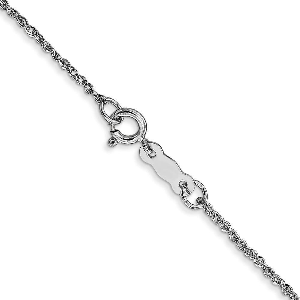 14K  White Gold 14 inch 1.1mm Ropa with Spring Ring Clasp Chain