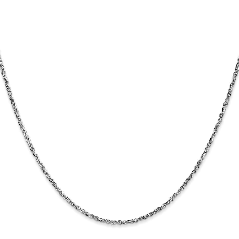 14K  White Gold 16 inch 1.7mm Ropa with Lobster Clasp Chain