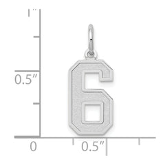 14kw Medium Satin Number 6 Charm