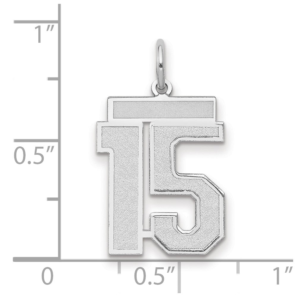 14kw Medium Satin Number 15 Charm