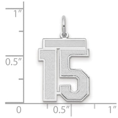 14kw Medium Satin Number 15 Charm