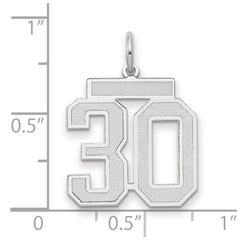 14kw Medium Satin Number 30 Charm