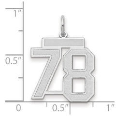 14kw Medium Satin Number 78 Charm