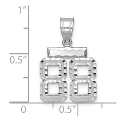 14kw Small Brushed Diamond-cut Number 88 Charm