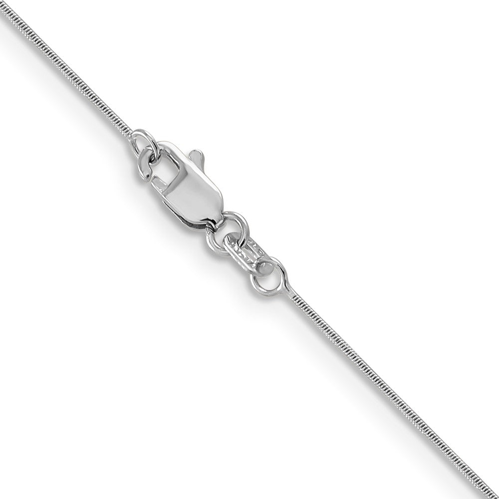 14K White Gold 20 inch .6mm Round Snake with Lobster Clasp Chain