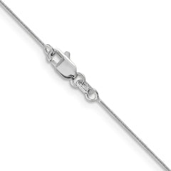 14K White Gold 18 inch .6mm Round Snake with Lobster Clasp Chain