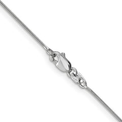 14K White Gold 20 inch .8mm Round Snake with Lobster Clasp Chain