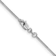 14K White Gold 16 inch .9mm Round Snake with Lobster Clasp Chain