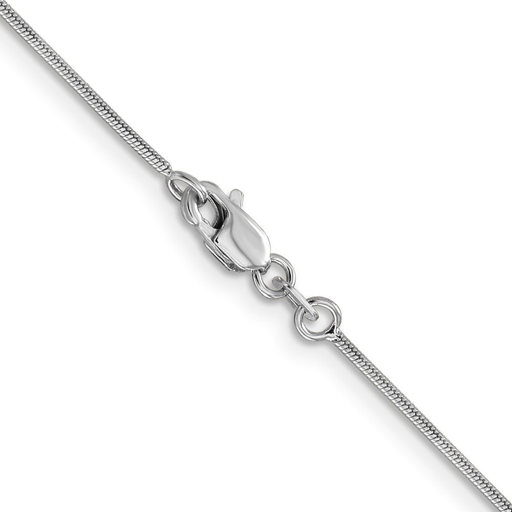 14K White Gold 30 inch .9mm Round Snake with Lobster Clasp Chain