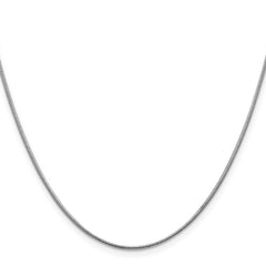 14K White Gold 16 inch 1.1mm Round Snake with Lobster Clasp Chain
