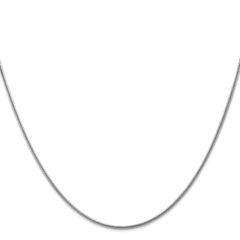 14K White Gold 18 inch 1.6mm Round Snake Lobster Clasp Chain