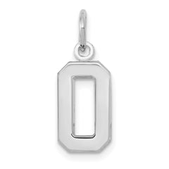 14kw Small Polished Number 0 Charm