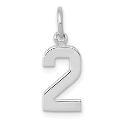14kw Small Polished Number 2 Charm