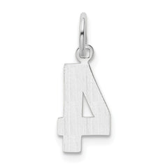 14kw Small Polished Number 4 Charm
