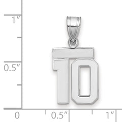 14kw Small Polished Number 10 Charm