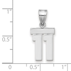14kw Small Polished Number 11 Charm