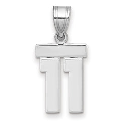 14kw Small Polished Number 11 Charm
