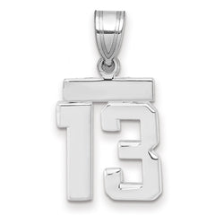 14kw Small Polished Number 13 Charm