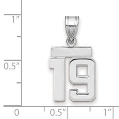 14kw Small Polished Number 19 Charm