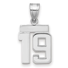 14kw Small Polished Number 19 Charm