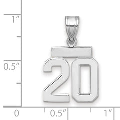 14kw Small Polished Number 20 Charm