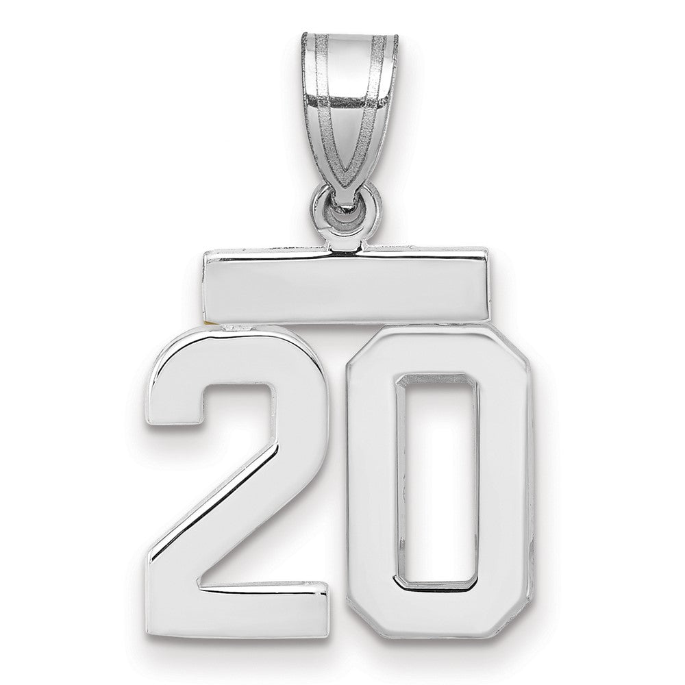 14kw Small Polished Number 20 Charm
